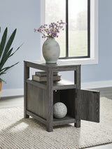 Open cabinet interior of Fendenmore Chairside End Table