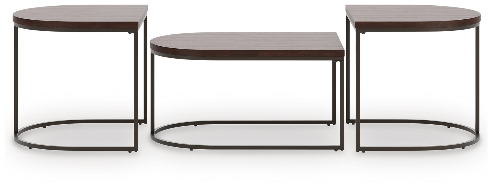Vanmore end tables side view with tubular metal frames