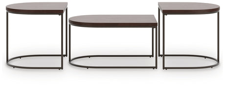 Vanmore end tables side view with tubular metal frames