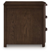 Camdill rear view of dark brown chairside end table