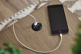Close-up of USB charging ports on Camdill End Table