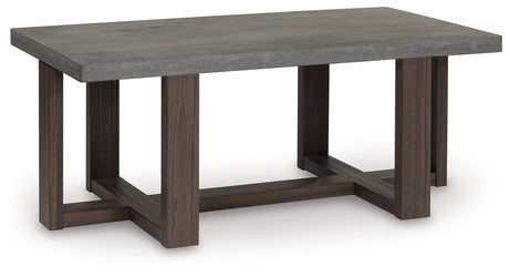 Dynnford coffee table - top view showing faux soapstone pattern