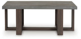Closeup of the faux soapstone pattern on Dynnford coffee table