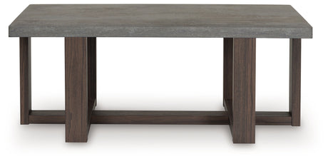 Closeup of the faux soapstone pattern on Dynnford coffee table