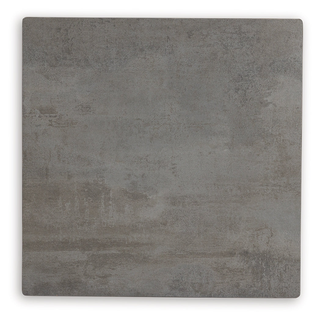 Dynnford Gray and Brown 3-Piece Table Set - front angle