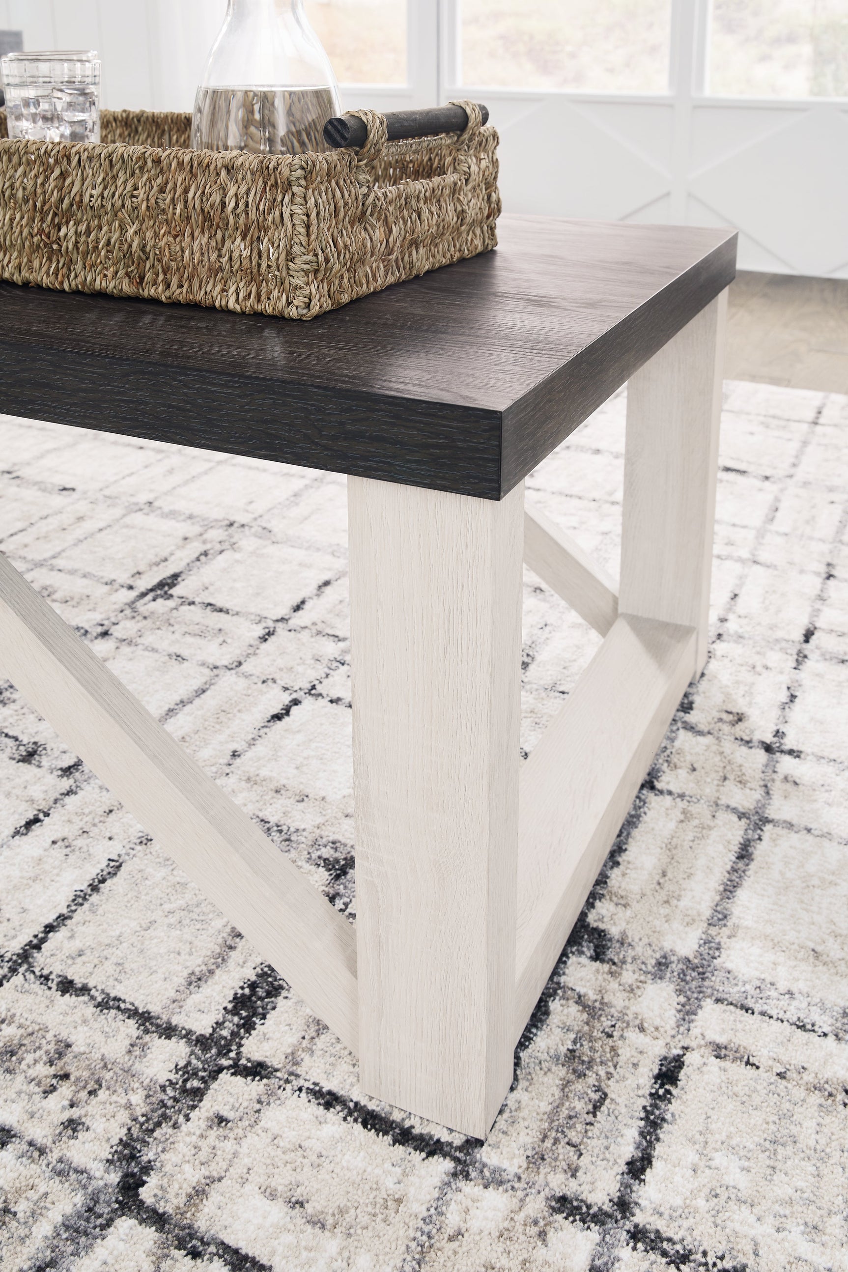 Close-up of Dorrinson coffee table top finish