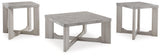 Garnilly Whitewash Table Set - side view of cocktail table