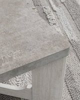 Garnilly Whitewash Cocktail Table - close detail of table top