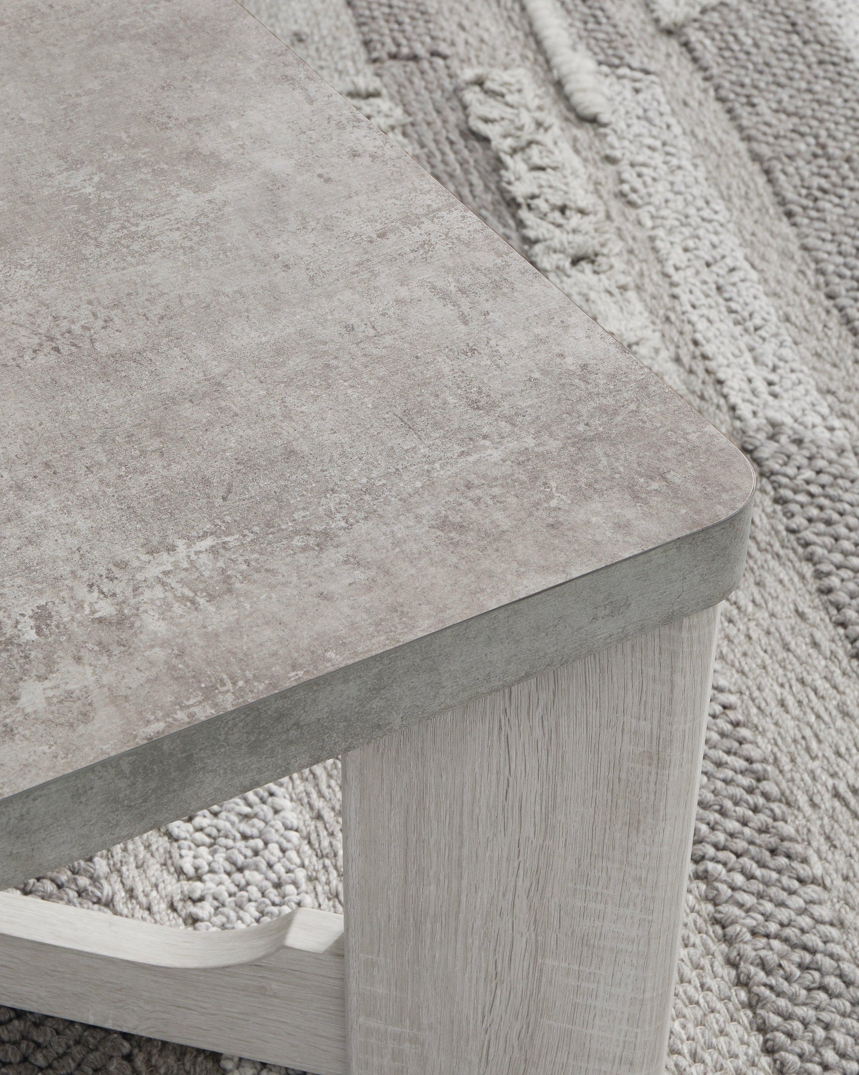Garnilly Whitewash Cocktail Table - close detail of table top