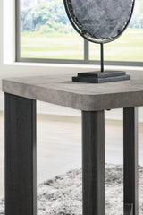 Close-up of Sharstorm end table leg and cross stretcher design