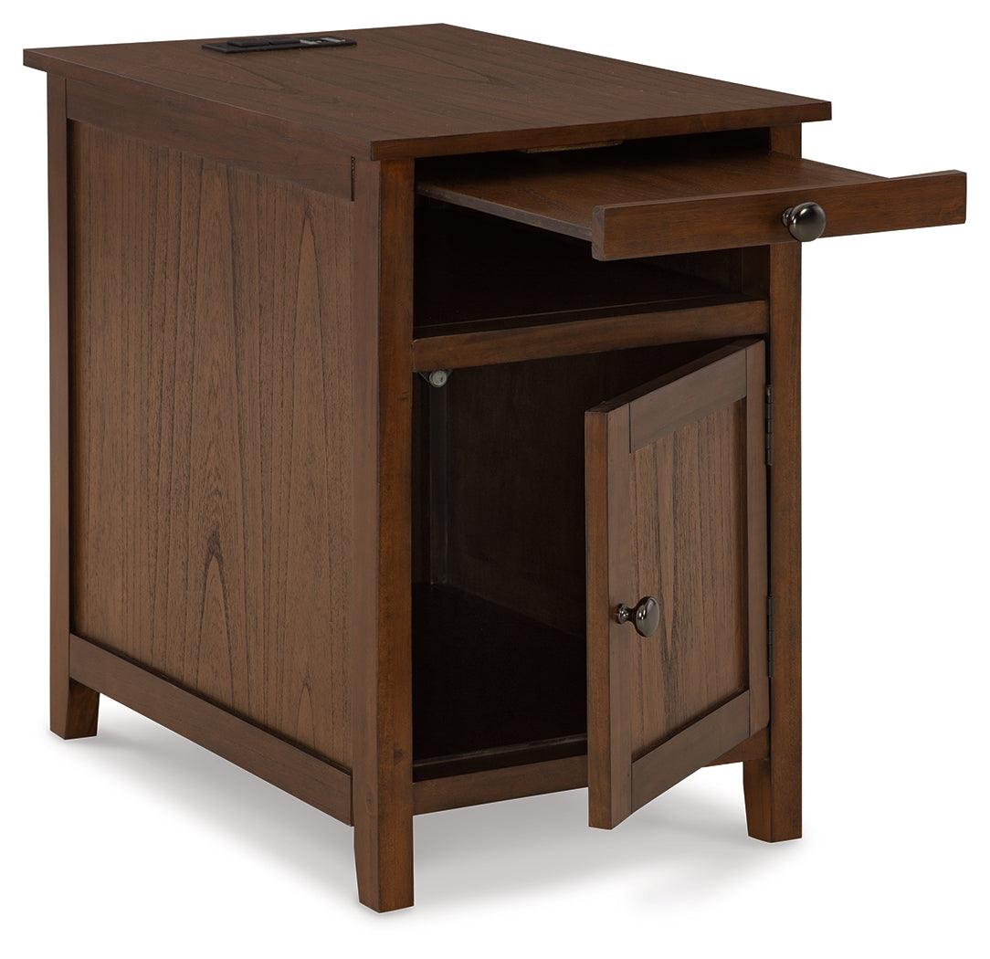 Treytown Brown Chairside End Table head-on front view