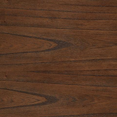 Treytown Brown Chairside End Table angled view with door and open shelf