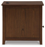 Back view of Treytown Brown Chairside End Table