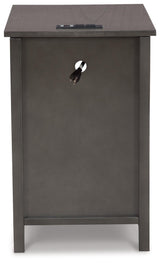 Back view of Treytown Gray Chairside End Table
