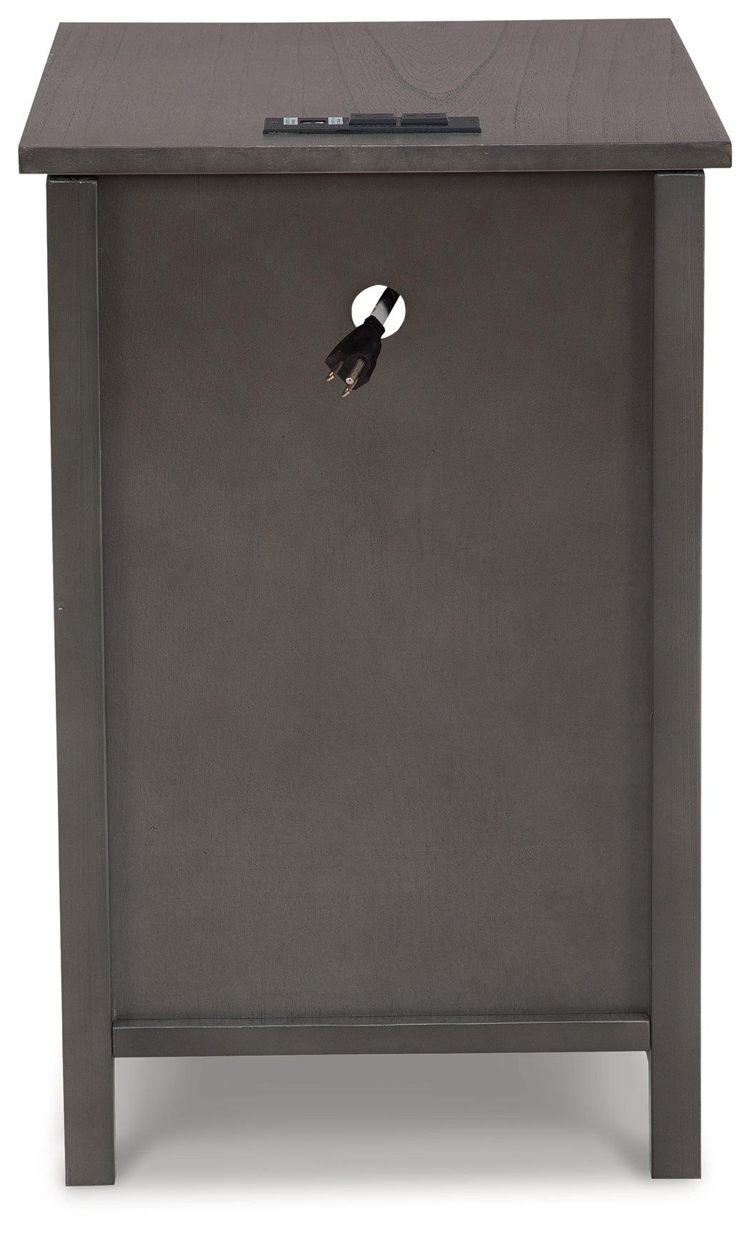 Back view of Treytown Gray Chairside End Table