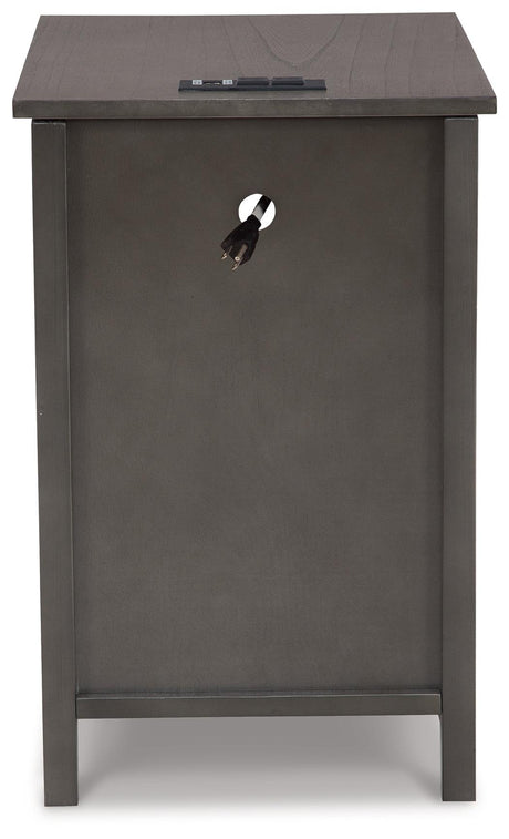 Back view of Treytown Gray Chairside End Table