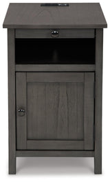 Treytown Gray Chairside End Table head-on view