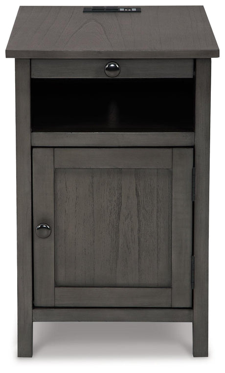 Treytown Gray Chairside End Table head-on view