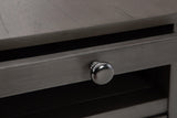 Knob detail on Treytown Gray Chairside End Table