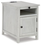 Treytown Chairside End Table angled view with door closed
