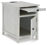 Treytown Chairside End Table angled view with door open
