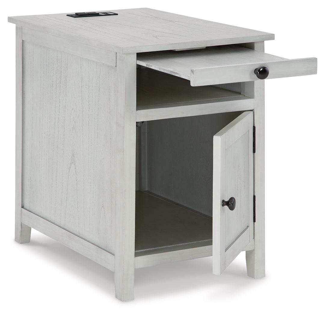 Treytown Chairside End Table angled view with door open