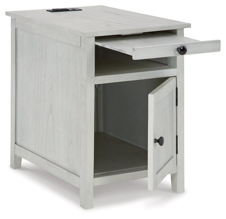 Treytown Chairside End Table angled view with door open