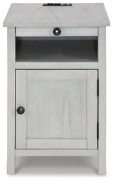 Treytown Chairside End Table head-on view showing storage cabinet