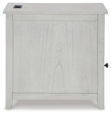 Treytown Chairside End Table side view showing silhouette