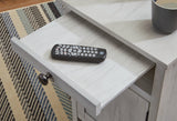 Close-up of pull-out tray detail
