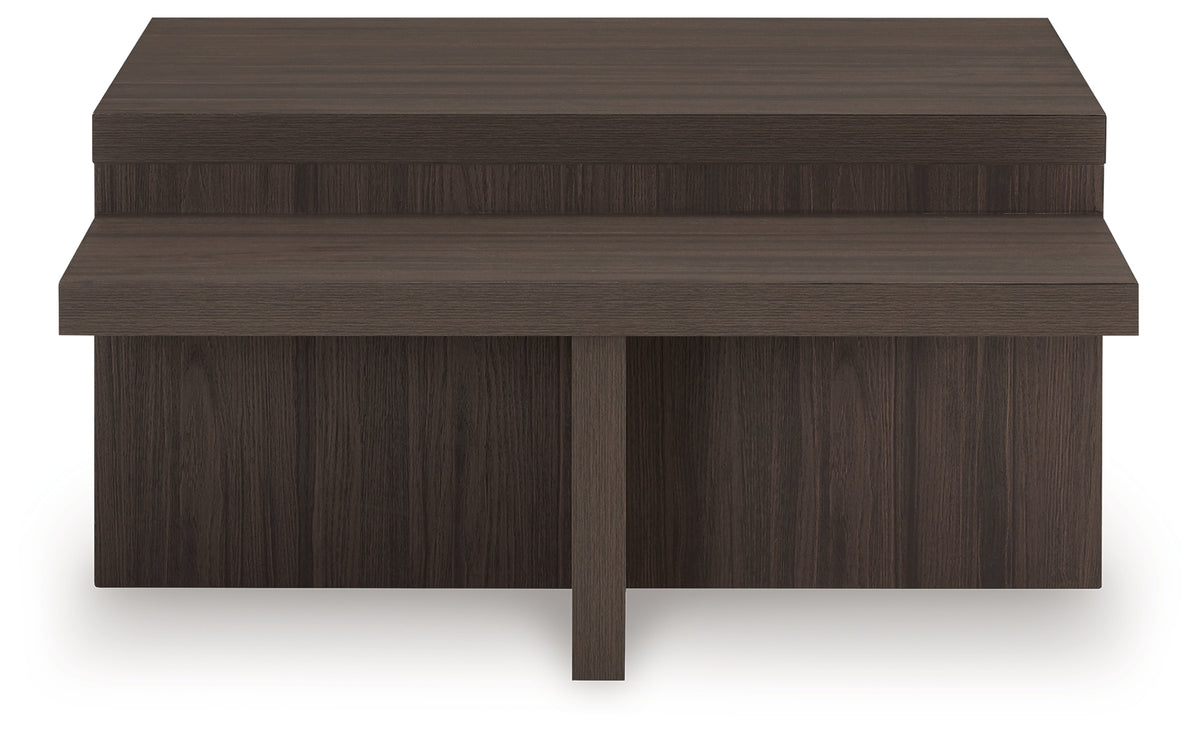 Side view of Zendex end table with laminate surface