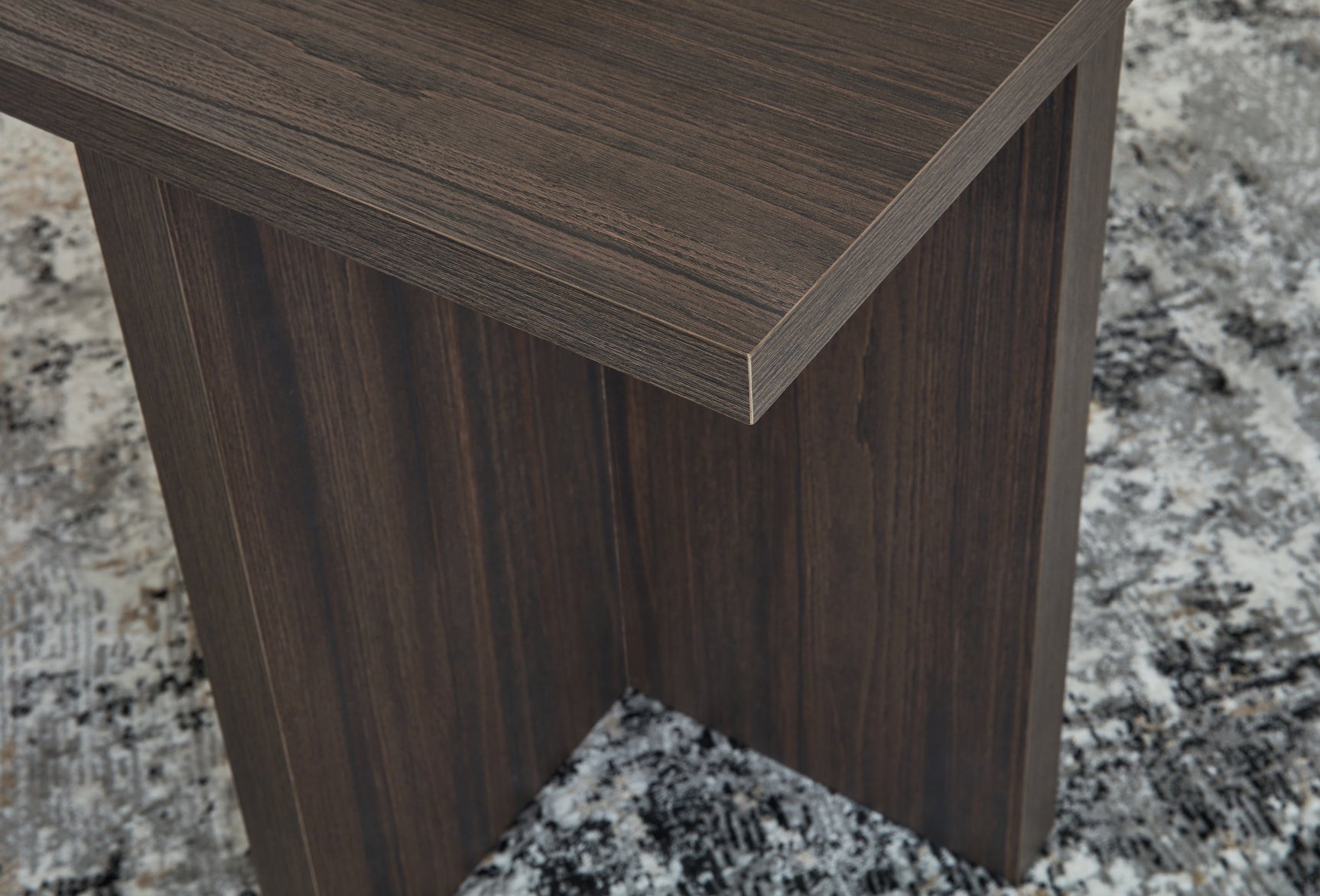 Zendex coffee table side view showing rectangular shape and height