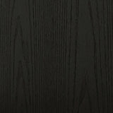 Close-up of Mitchalli table black finish and embossed wood grain