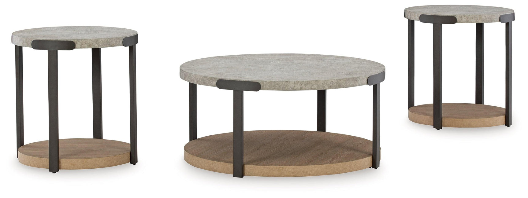 Darthurst Light Brown Round End Table angle view