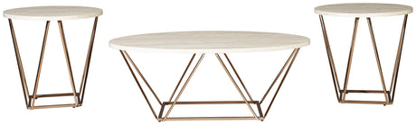 Tarica table set head-on view illustrating two-tone design