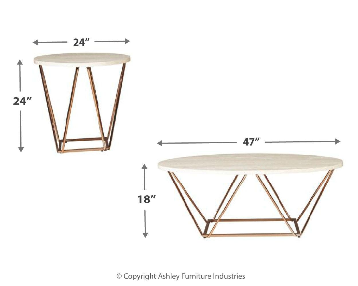 Tarica table set dimension diagram