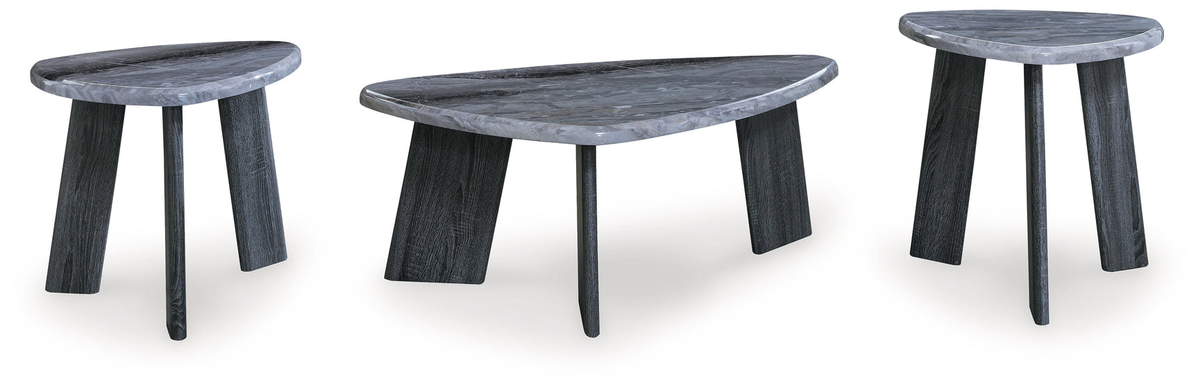 Bluebond coffee table with gray faux marble top