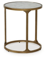 Korajane Antique Gold End Table angled side view