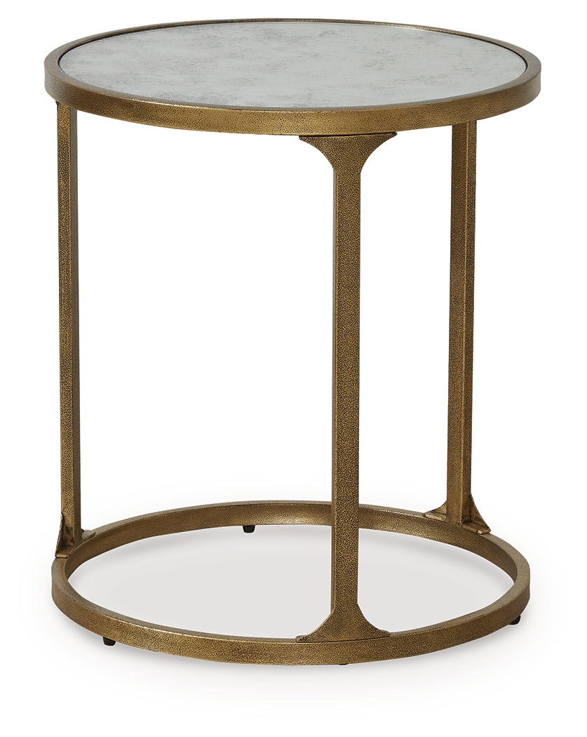 Korajane Antique Gold End Table angled side view