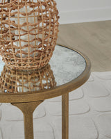 Close-up detail of antiqued gold textured frame