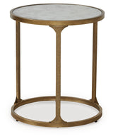 Korajane Antique Gold End Table head-on view showing frame