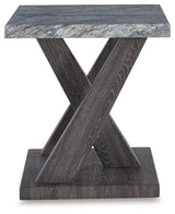 Shelf details on coffee table highlighting storage space