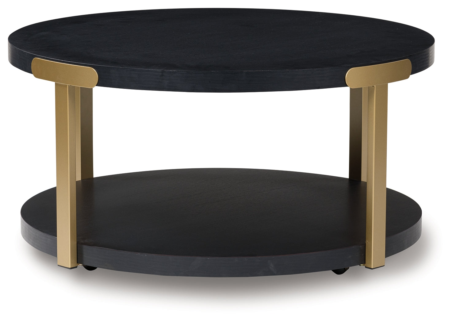 Shylore coffee table side view showing lower shelf