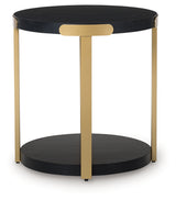 Detail of Shylore black wood grain tabletop