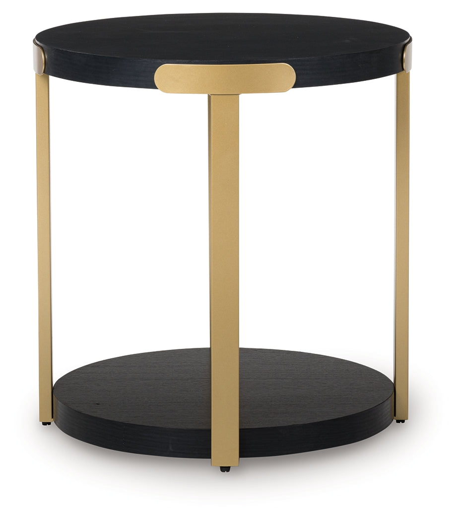 Detail of Shylore black wood grain tabletop