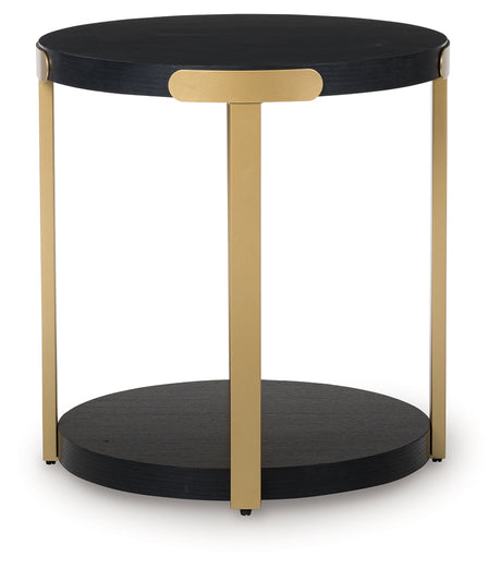 Detail of Shylore black wood grain tabletop