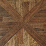 Roybeck table set natural acacia finish and bronze frame close-up