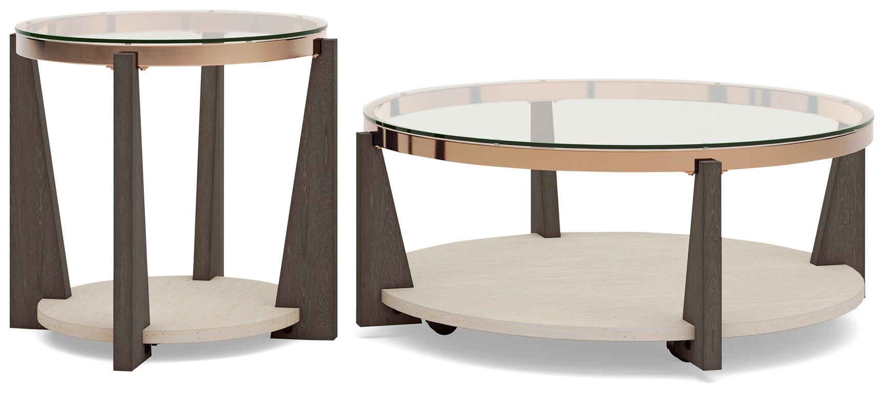 Frazwa multi-color coffee table angled view showing metal frame