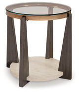 Frazwa coffee table head-on view showing mixed materials