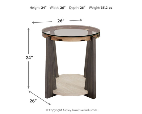 End table dimension label photo